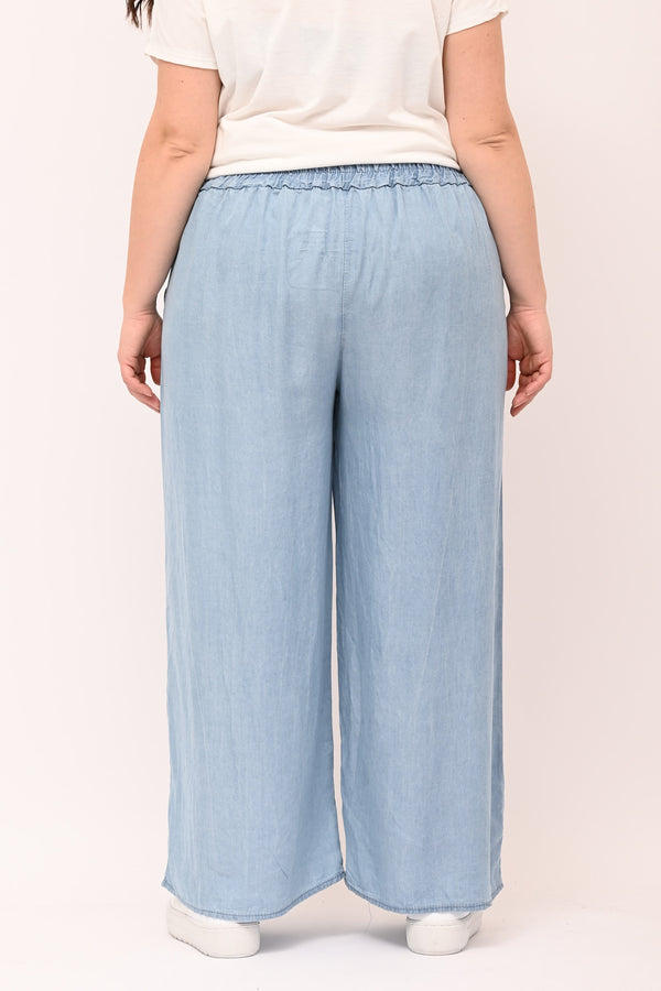 Pantalone chambray laccetto - Jeans chiaro
