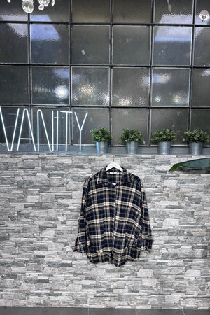 Camicia tartan flanella - BLU