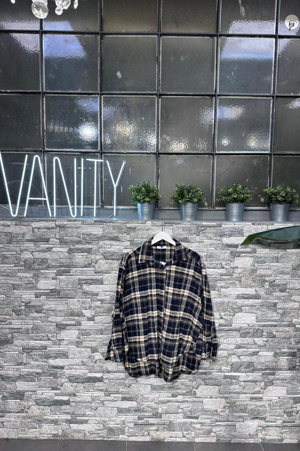 Camicia tartan flanella - BLU