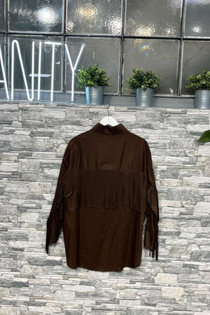 Camicia cotone frange - Bruciato