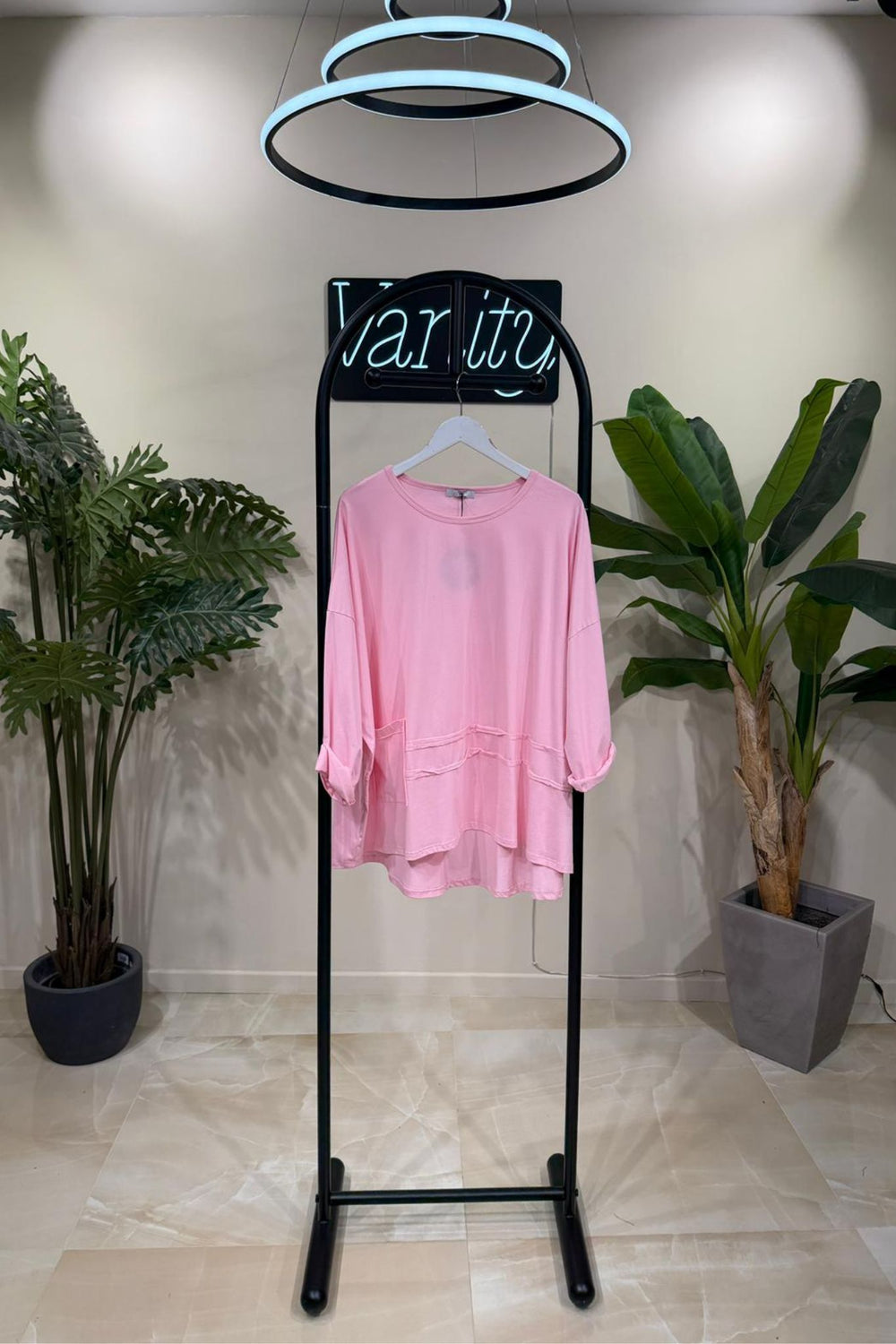 T-shirt over doppia cucitura - Rosa