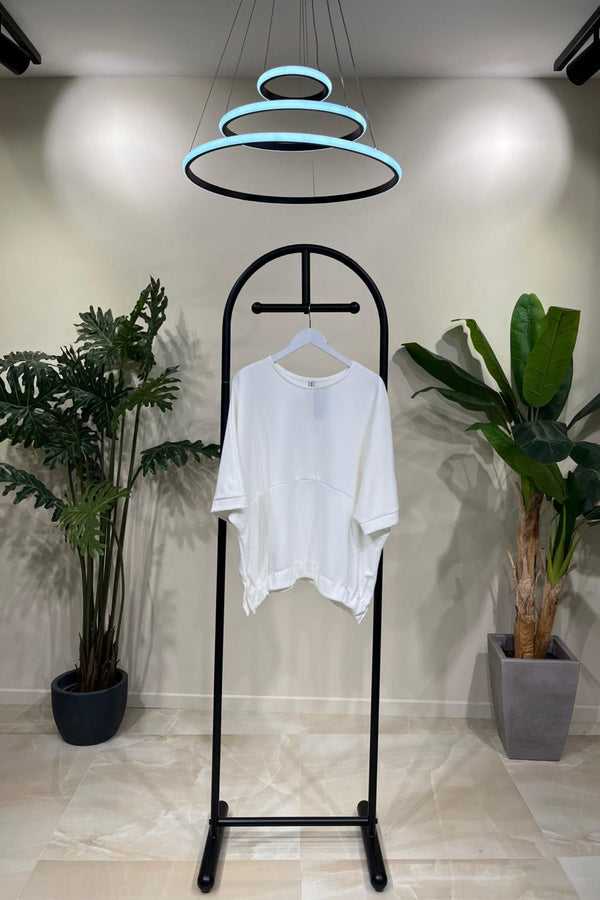 Felpa neoprene over - Bianco