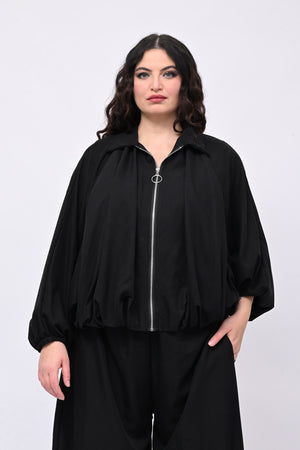 Giacca kimono elastico - Nero
