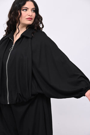 Giacca kimono elastico - Nero