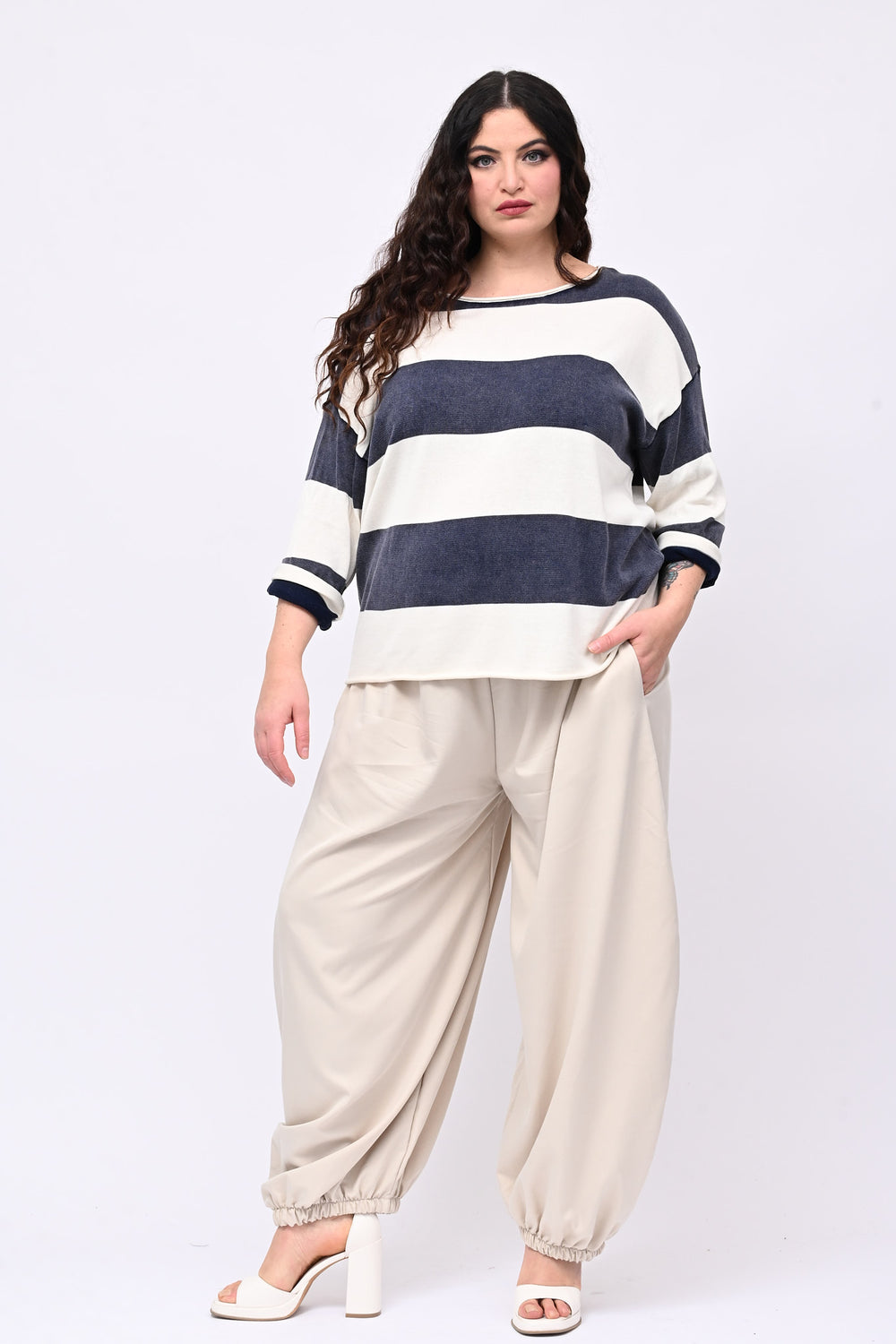 Pull filo righe - Blu