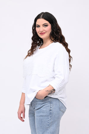 Felpa scatoletta merletto - Bianco