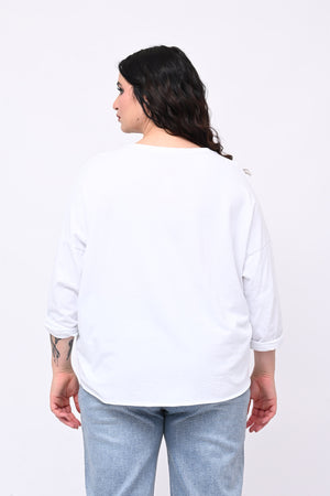 Felpa scatoletta merletto - Bianco