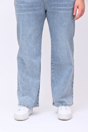 Jeans palazzo strass - Jeans chiaro