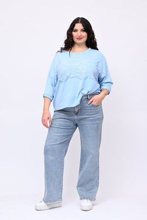 Felpa scatoletta merletto - Cielo