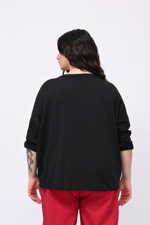 Felpa scatoletta merletto - Nero