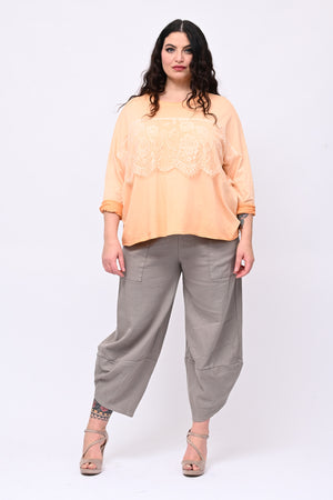 Felpa scatoletta merletto - Orange