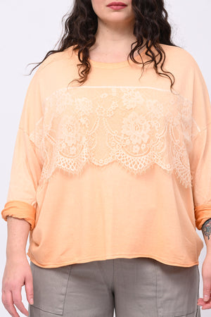 Felpa scatoletta merletto - Orange