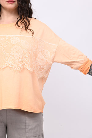 Felpa scatoletta merletto - Orange