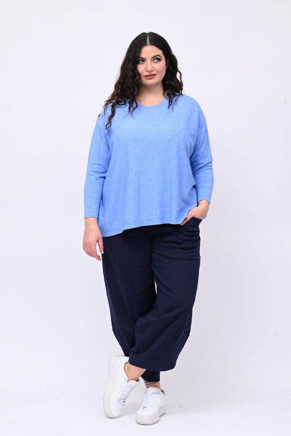 Pantacrop jeans tasconi - Blu