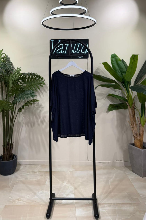 Blusa over lino - Blu