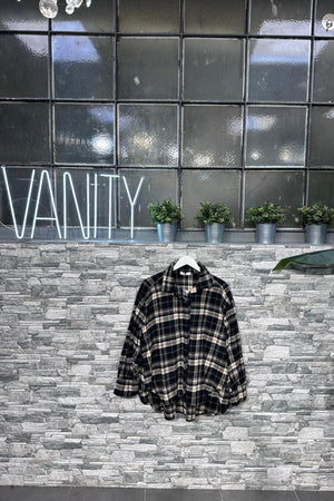 Camicia tartan flanella - NERO