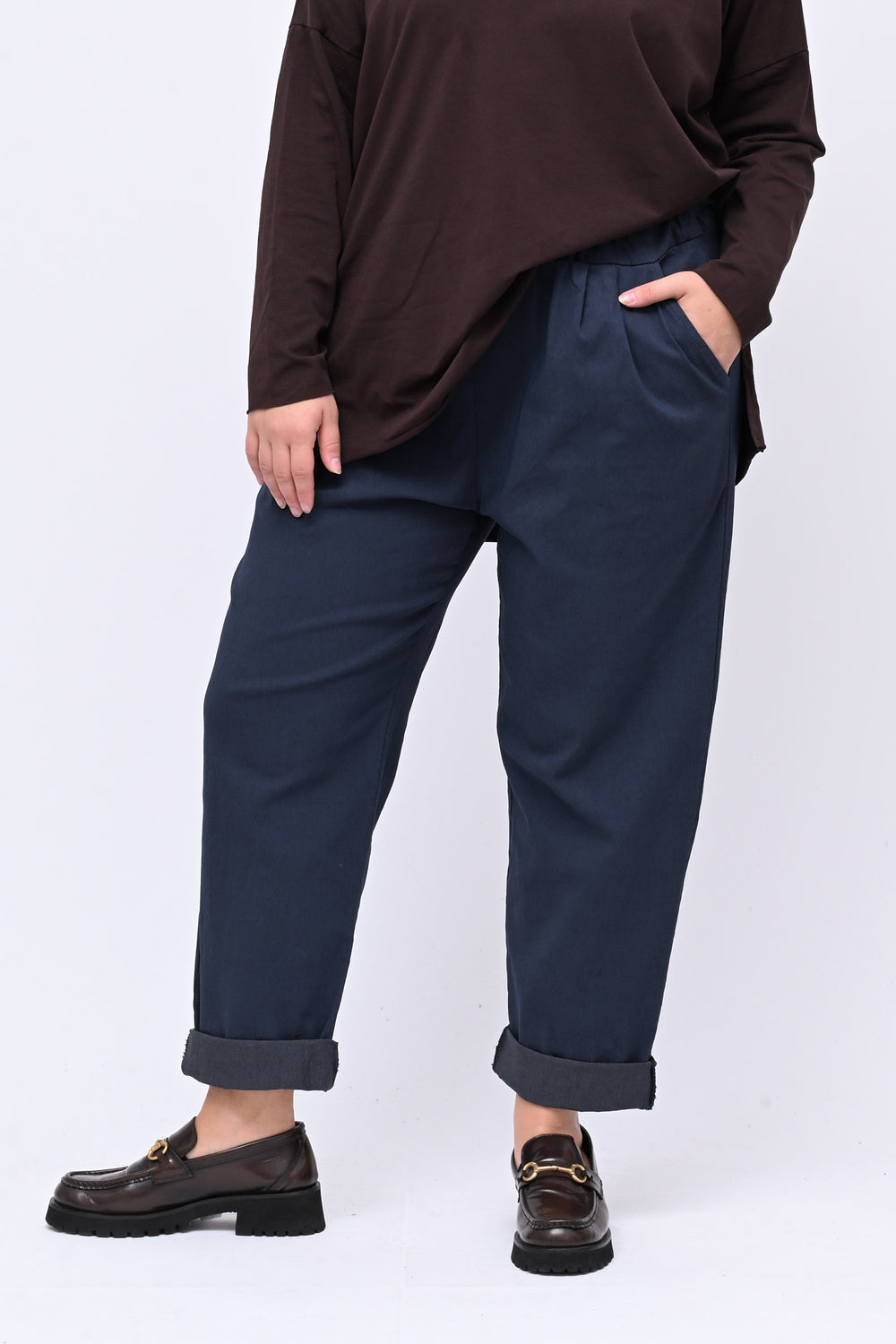 Pantalone bengalina over - Blu
