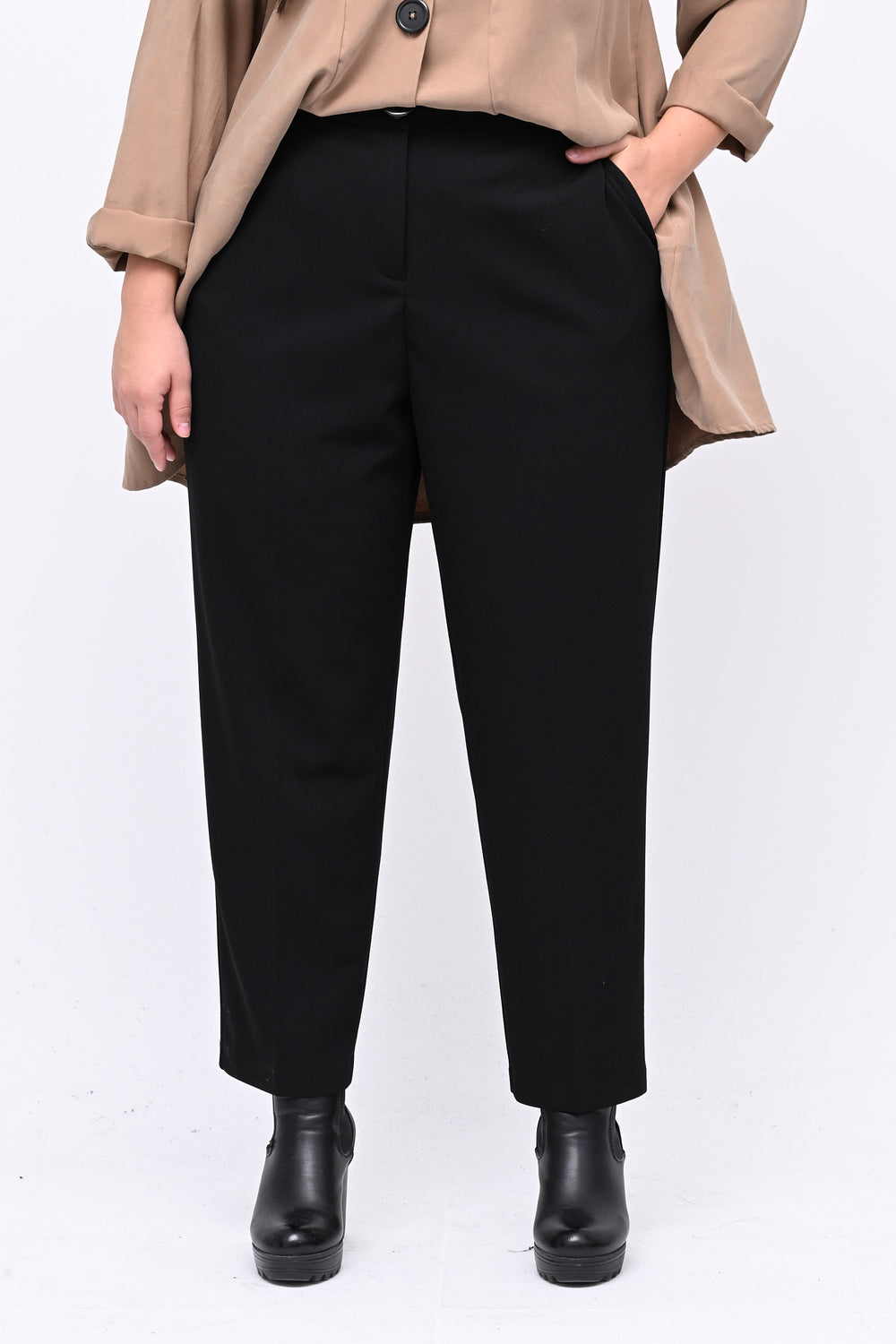 Pantalone crepes taglio uomo - Nero