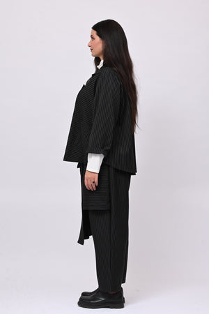 Pantalone gessato pannello - Nero