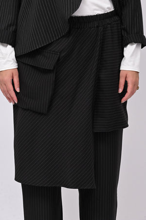 Pantalone gessato pannello - Nero