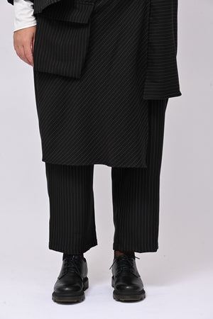 Pantalone gessato pannello - Nero