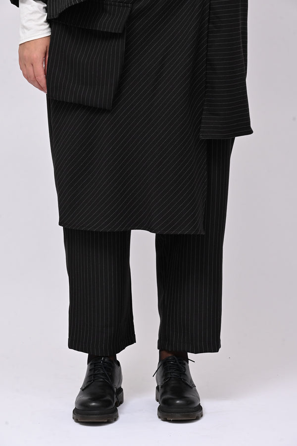 Pantalone gessato pannello - Nero