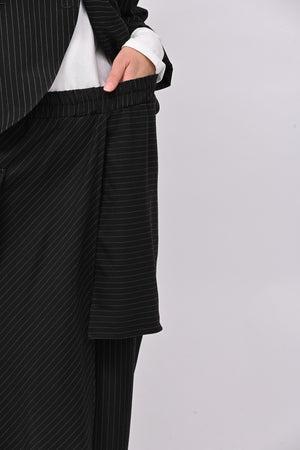 Pantalone gessato pannello - Nero