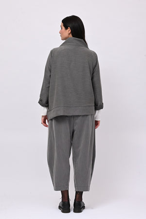Giacca gessata punta - Grigio