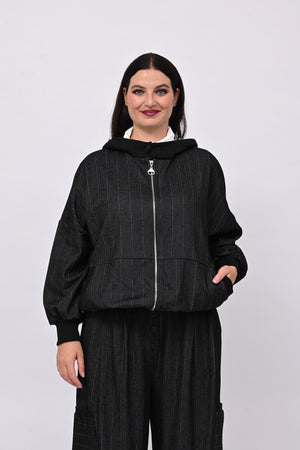 Completo spigato zip - Nero