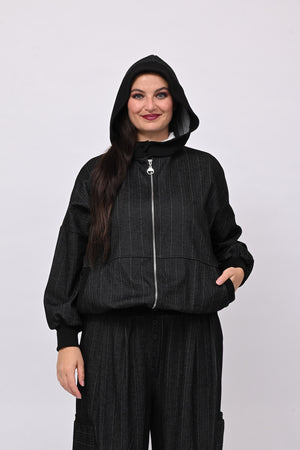 Completo spigato zip - Nero