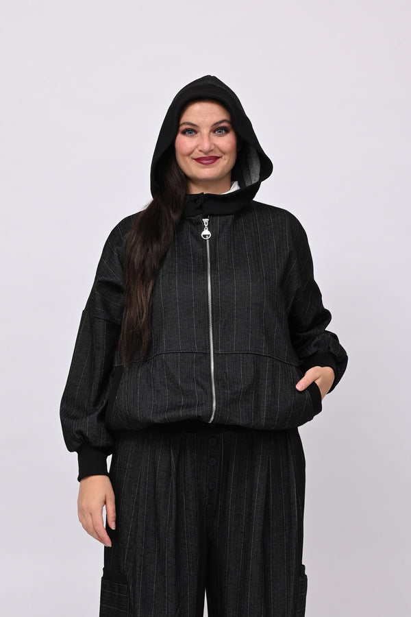 Completo spigato zip - Nero