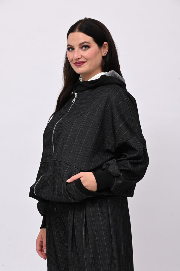 Completo spigato zip - Nero