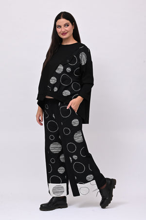 Maglia bolle asimmetrica - Nero
