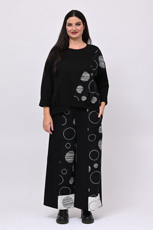 Maglia bolle asimmetrica - Nero