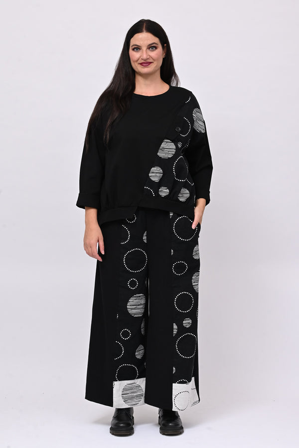 Maglia bolle asimmetrica - Nero
