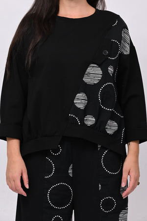 Maglia bolle asimmetrica - Nero