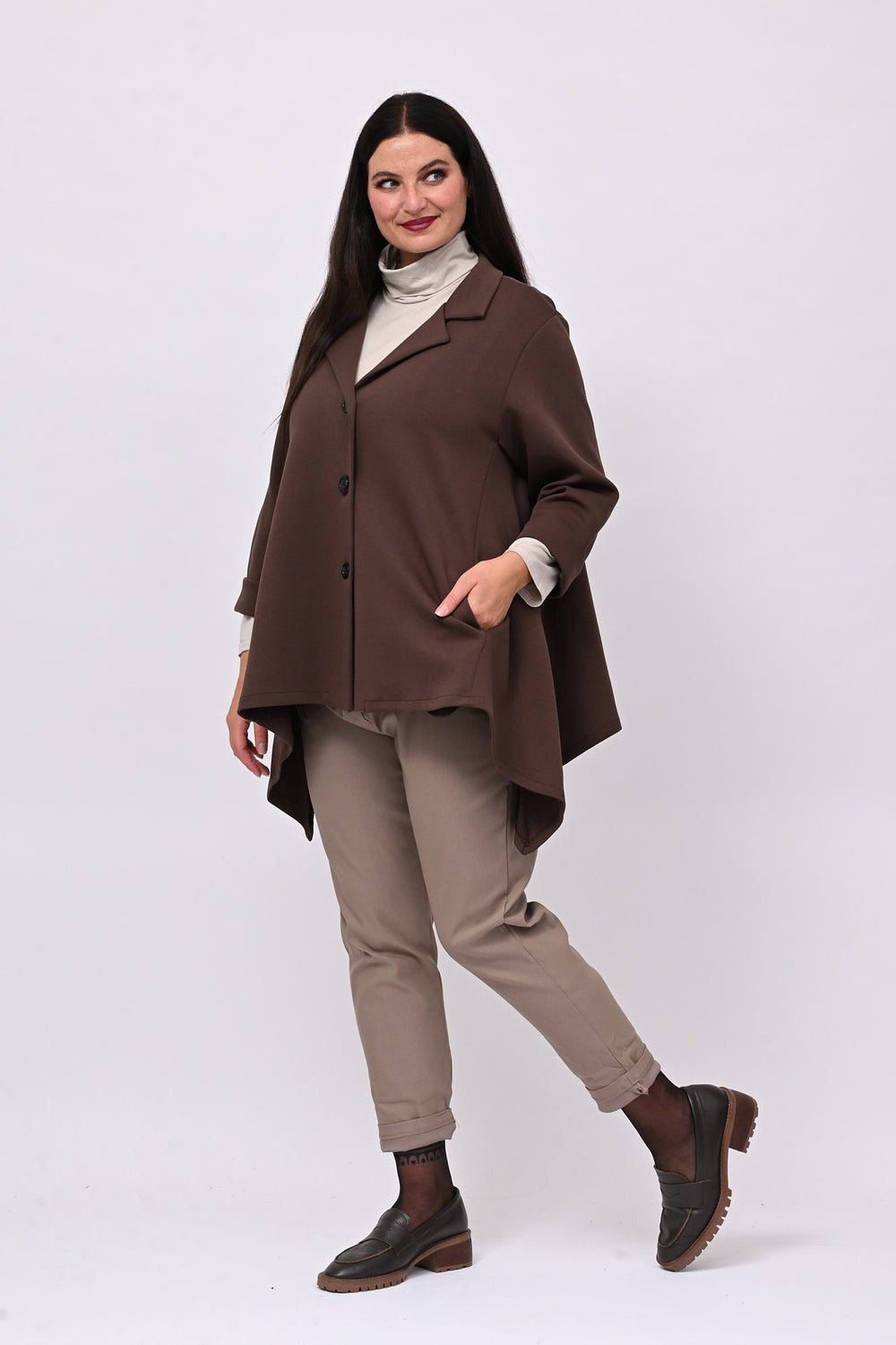 Giacca neoprene punte - Moro