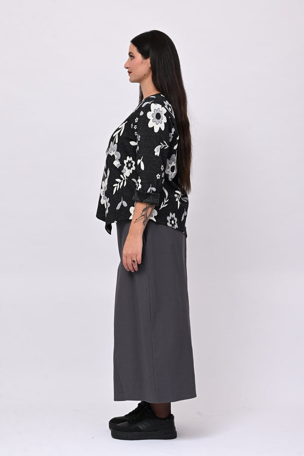 Maglia punta fiori - Nero