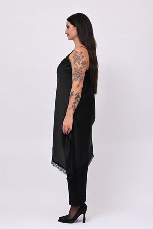 Maxi top raso - Nero