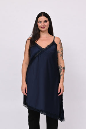 Maxi top raso - Blu scuro