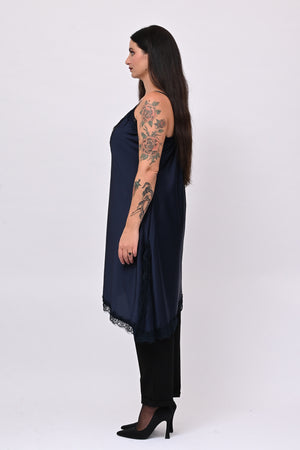 Maxi top raso - Blu scuro
