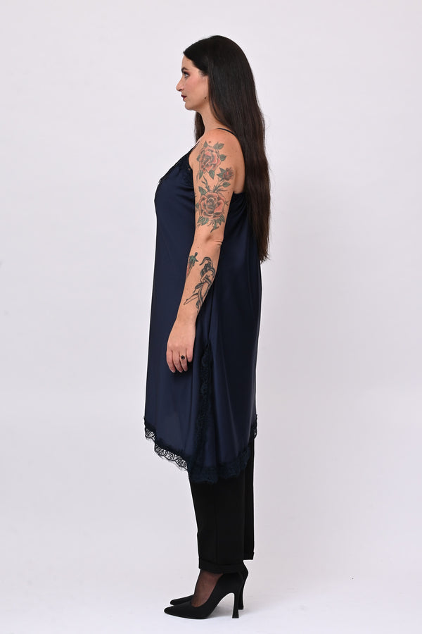 Maxi top raso - Blu scuro