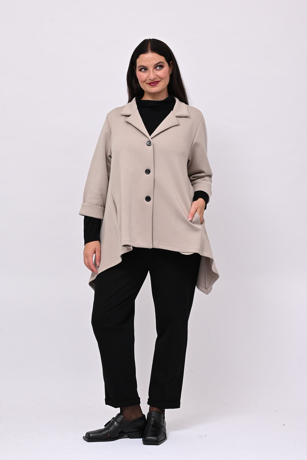 Giacca neoprene punte - Nocciola