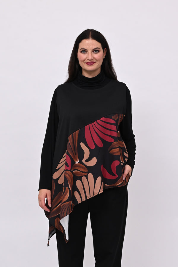 Top asimmetrico balza fantasia - Moro