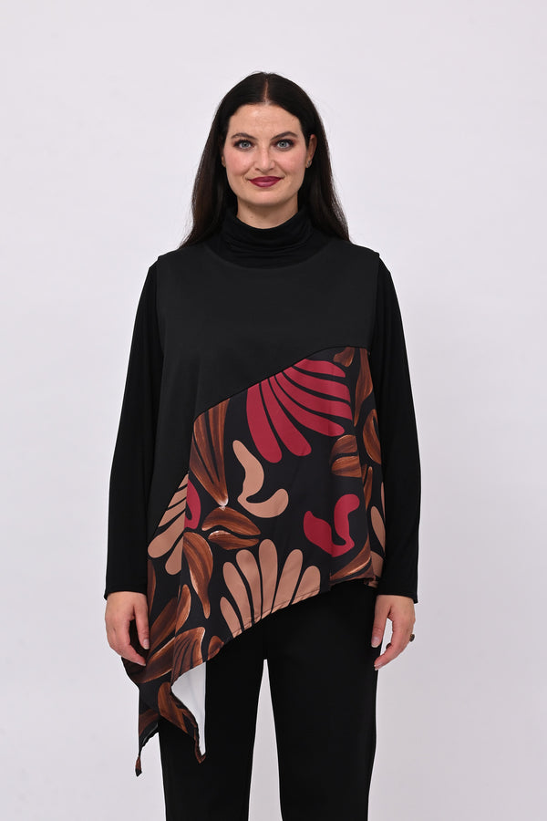 Top asimmetrico balza fantasia - Moro