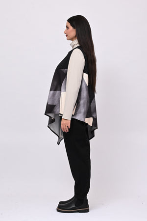 Top asimmetrico balza fantasia - Grigio
