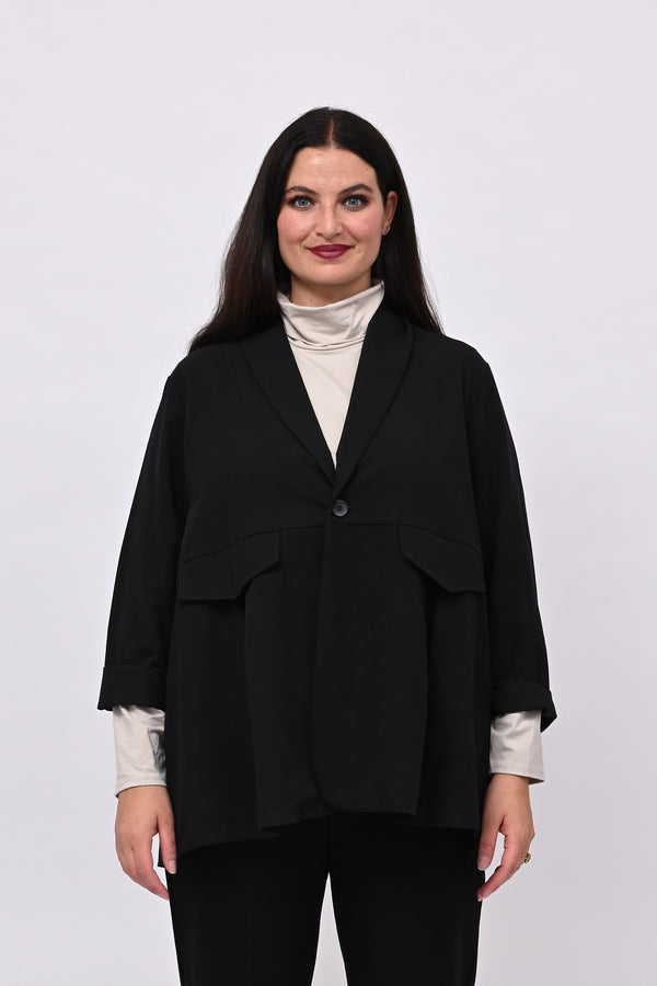 Giacca gabardine pinces - Nero