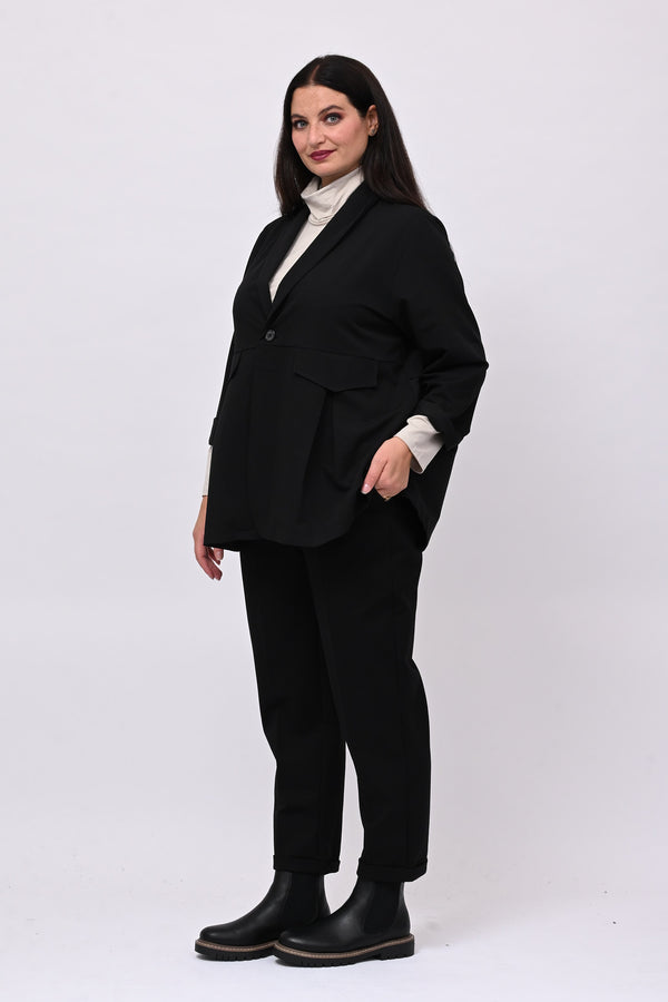 Giacca gabardine pinces - Nero