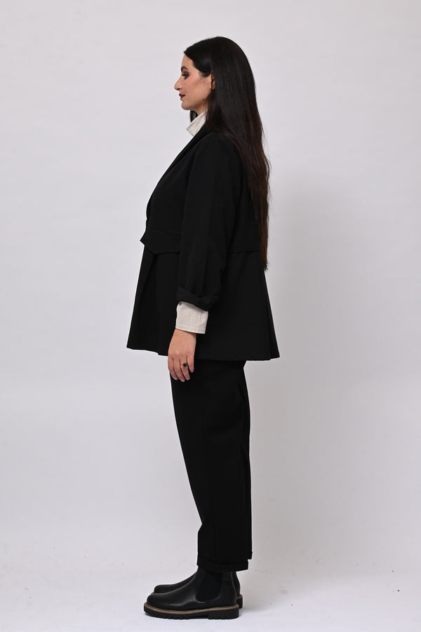 Giacca gabardine pinces - Nero