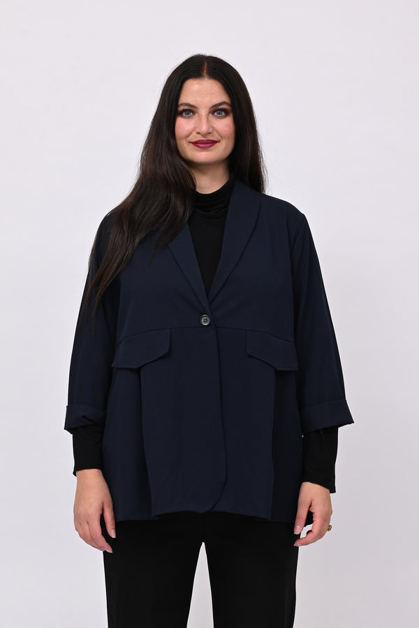 Giacca gabardine pinces - Blu